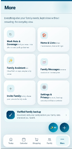 ClearPath Family Home more menu